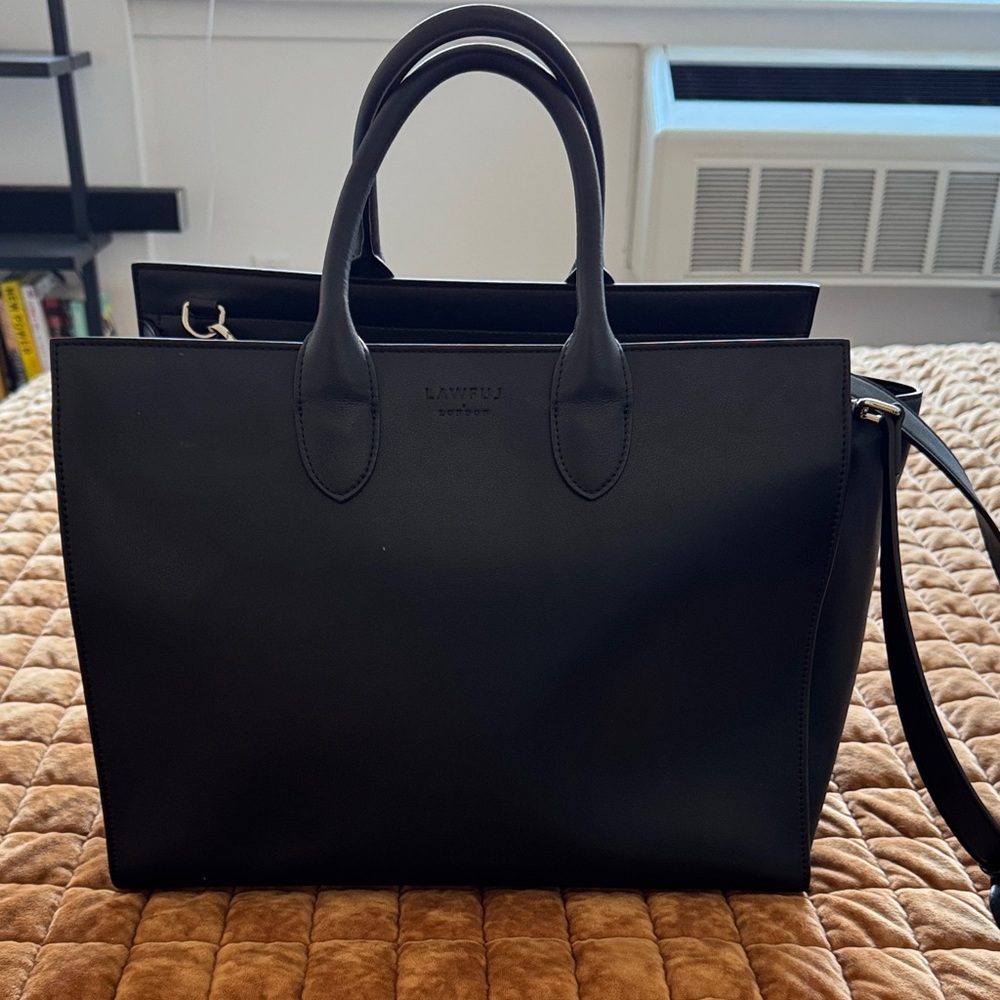 Lawful London Black Vegan Leather Tote Bag